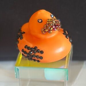 Rubber Duck Bling Rhinestone Orange Tiger Halloween Jeep Cheer Cruise
